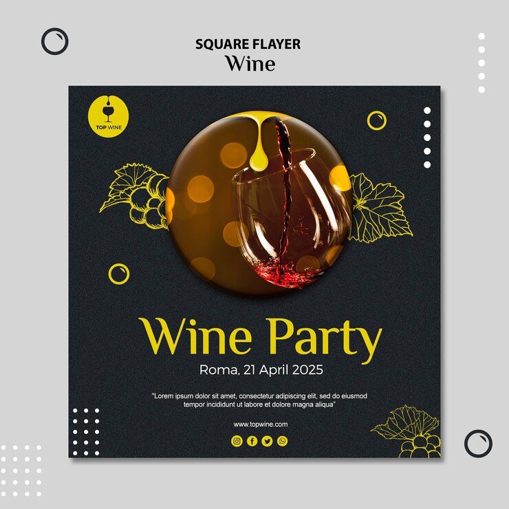Kostenlose PSD wein flyer vorlage design