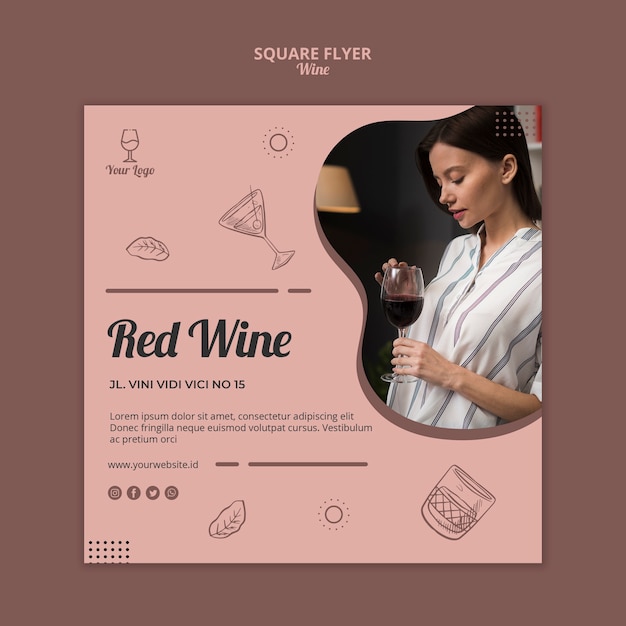 Wein flyer vorlage design
