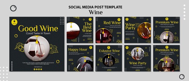 Wein Social Media Post Vorlage