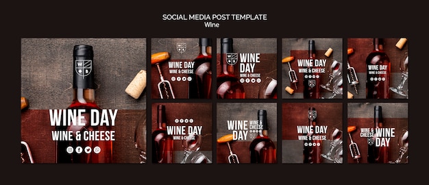 Wein Social Media Post Vorlage