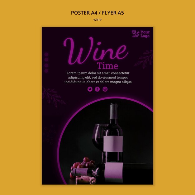 Wein Werbeplakat Vorlage