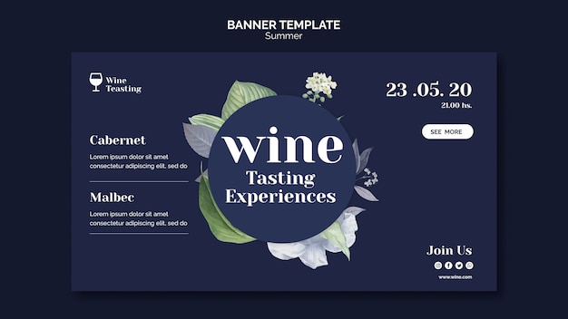 Weinprobe banner vorlage design