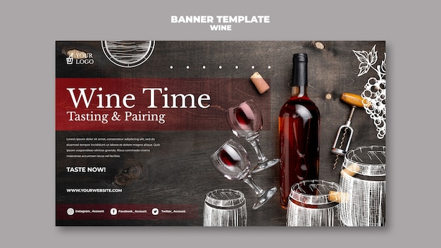 Kostenlose PSD weinprobe banner vorlage design