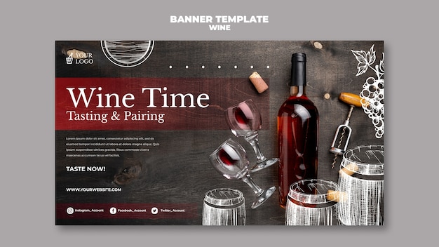 Weinprobe Banner Vorlage Design