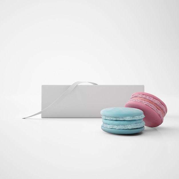 Kostenlose PSD weiße packung mit macarons