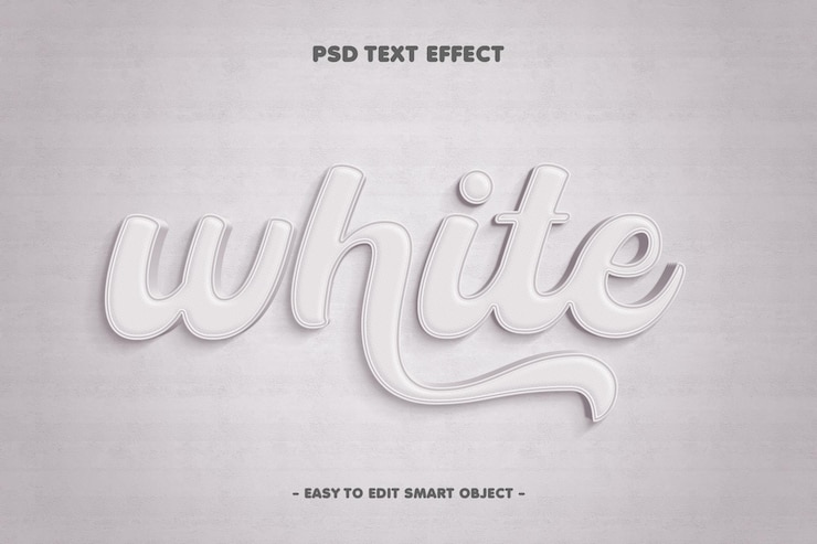 Kostenlose PSD weißer minimal bearbeitbarer texteffekt