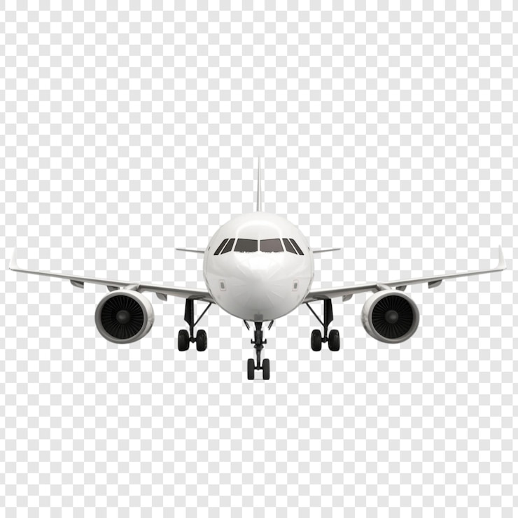Kostenlose PSD weißes flugzeug vorne bereit für den start aufregende reise