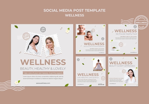 Wellness Instagram Beiträge Vorlage mit Foto