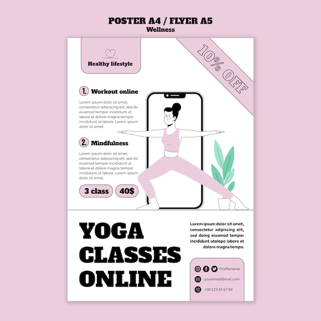 Kostenlose PSD wellness-konzept-poster-vorlage