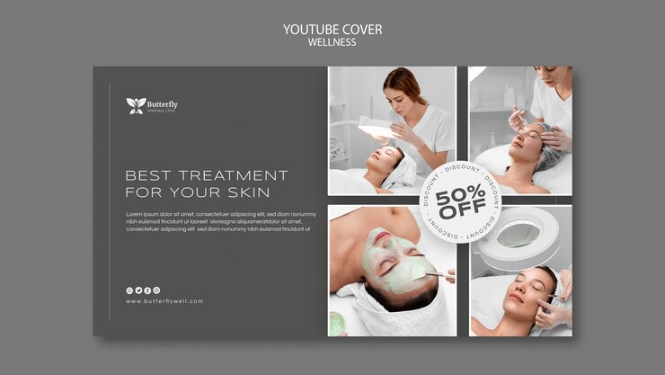 Kostenlose PSD wellness-vorlage im flachen design
