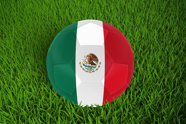Weltcup-fußball mit mexiko-flagge