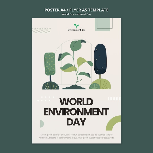 Weltumwelttag mit bäumen a5 flyer