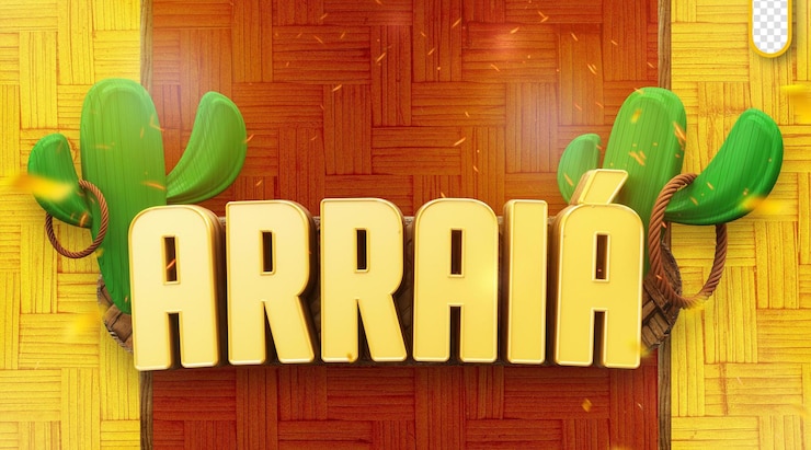 Kostenlose PSD werbe 3d-logo arraia de offers so joo economy festa junina in brasilien