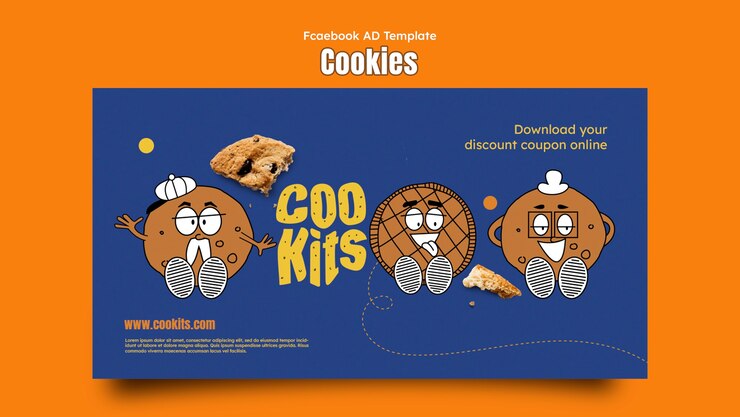 Kostenlose PSD werbevorlage für soziale medien mit cookies