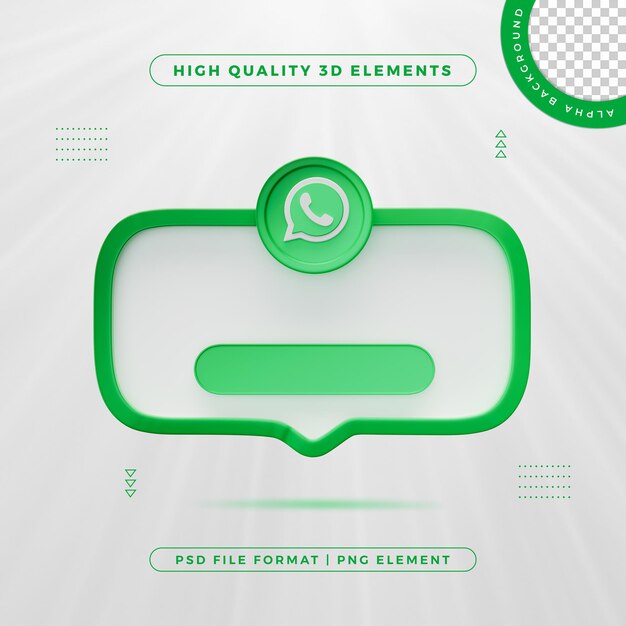 Whatsapp Kontaktieren Sie uns Banner Element Icon Isolated 3D Render