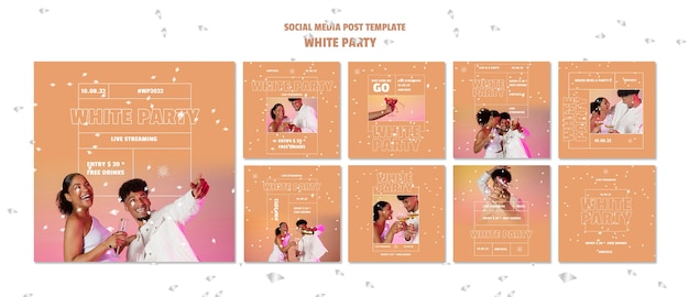 Kostenlose PSD white party instagram beiträge vorlagendesign