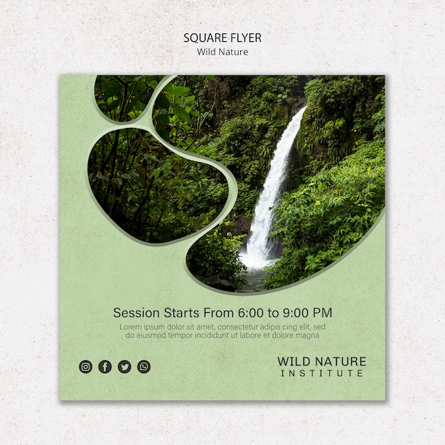 Wildes Naturdesign für Flyer-Vorlage