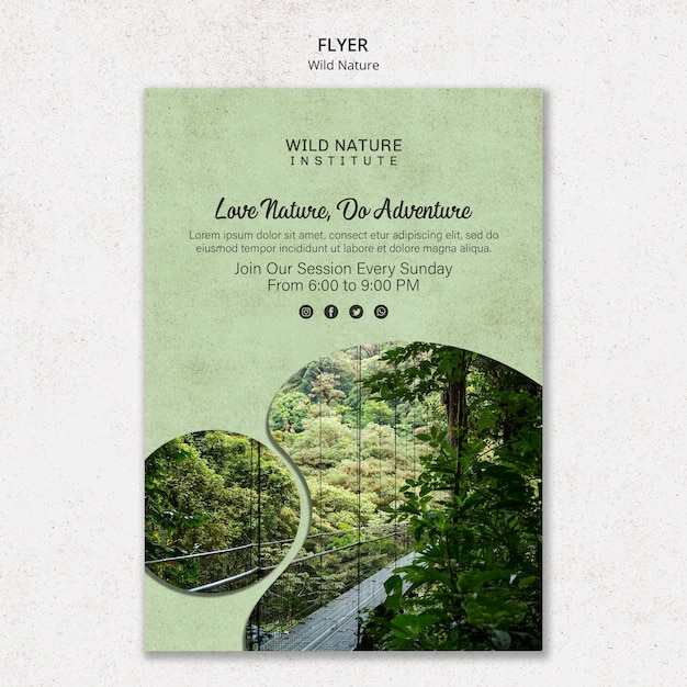 Wildes Naturkonzept für Flyer-Vorlage