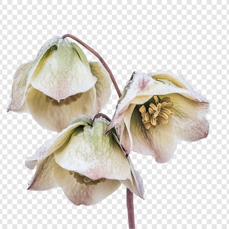 Kostenlose PSD winterhellebore mit den zarten, frostküssten blüten