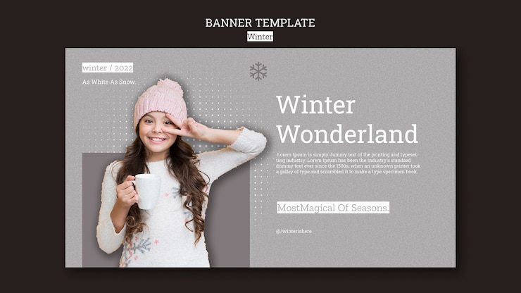 Kostenlose PSD winterwunderland-bannervorlage