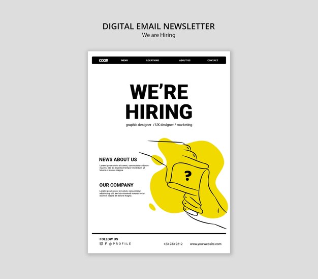 Wir stellen eine Newsletter-Vorlage ein.