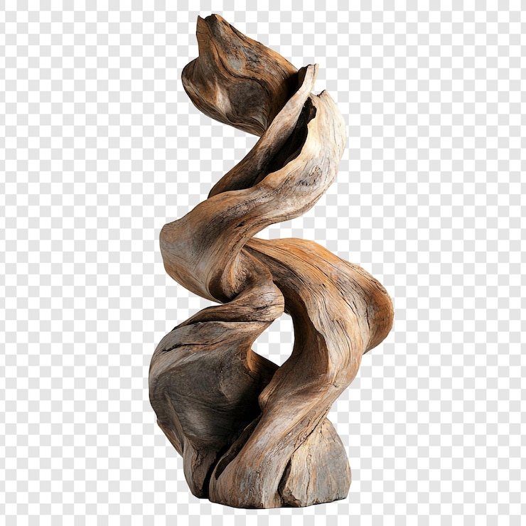 Kostenlose PSD wirbelnde holzskulptur ein meisterwerk der naturkunst