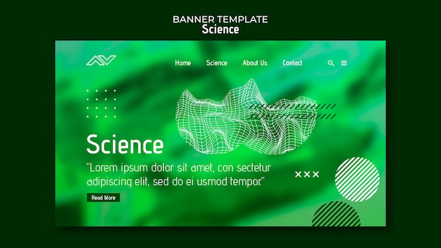 Kostenlose PSD wissenschaftliche zielseitenvorlage mit abstraktem design