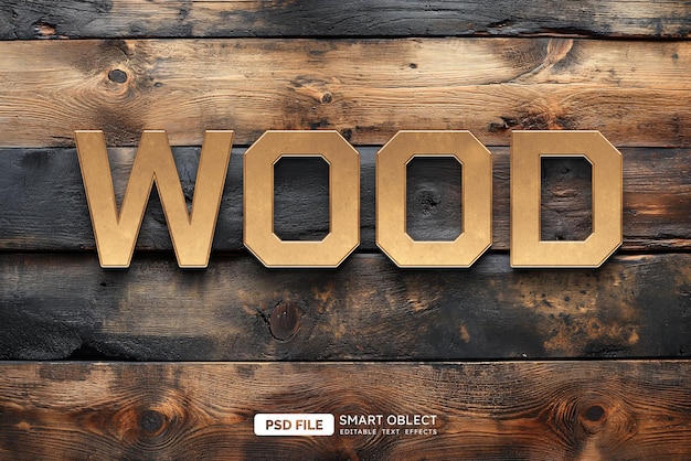 Kostenlose PSD wood-text-stil-effekt