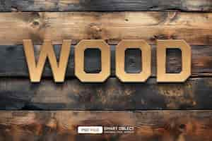 Kostenlose PSD wood-text-stil-effekt