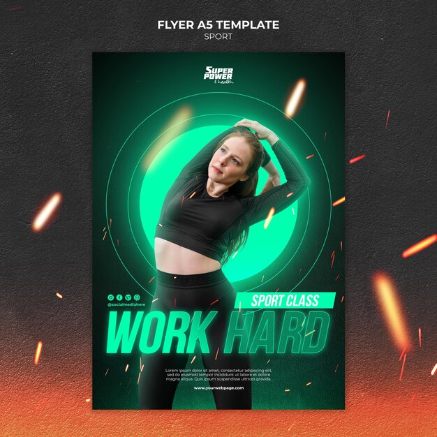 Work Hard Sport Flyer Vorlage