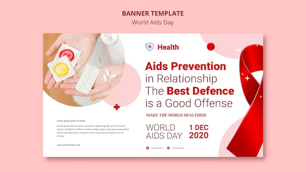 Kostenlose PSD world aids day banner vorlage