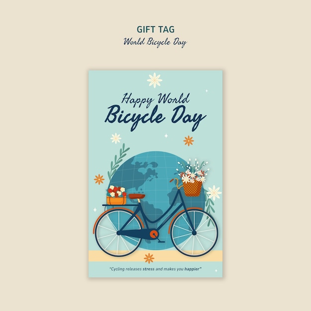 Kostenlose PSD world bicycle day celebration template