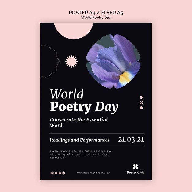 World Poetry Day Event Flyer Vorlage