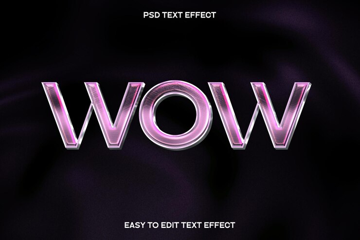 Kostenlose PSD wow metal chrome editable text effect