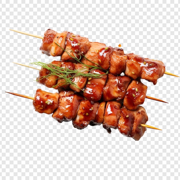 Kostenlose PSD yakitori isoliert auf durchsichtigem hintergrund