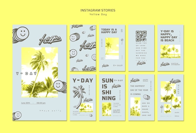 Yellow day instagram geschichten konzept