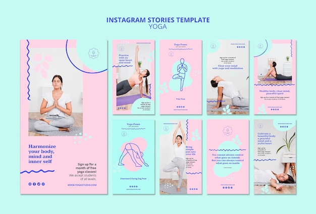 Kostenlose PSD yoga ad instagram geschichten vorlage