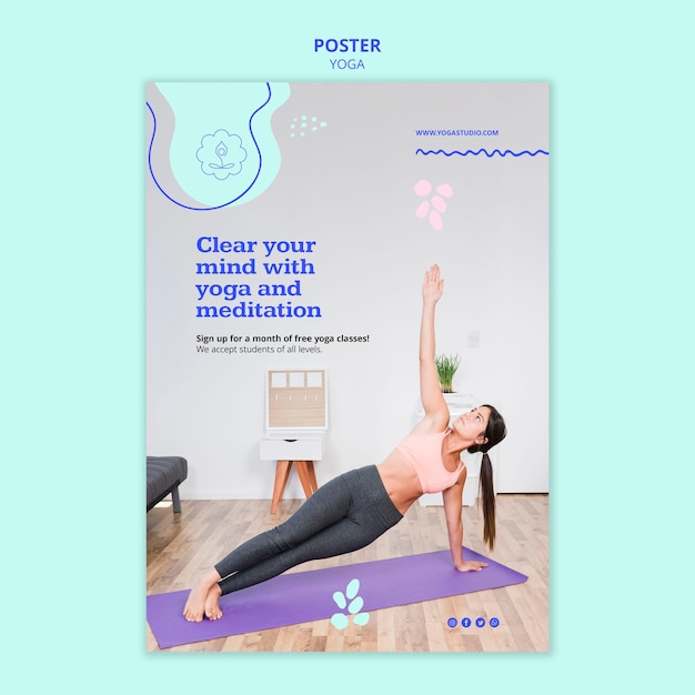 Kostenlose PSD yoga anzeigenvorlage flyer