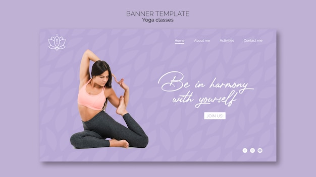 Yoga Banner mit Frau