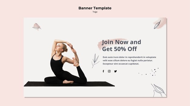 Yoga Banner Vorlage mit Rabatt