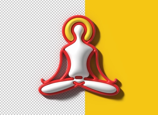 Kostenlose PSD yoga day logo 3d-illustration design