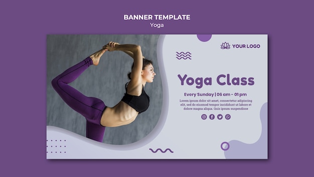 Kostenlose PSD yoga konzept banner vorlage design