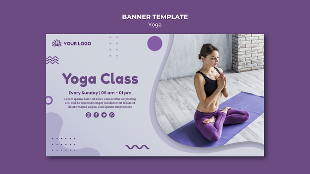 Yoga konzept banner vorlage