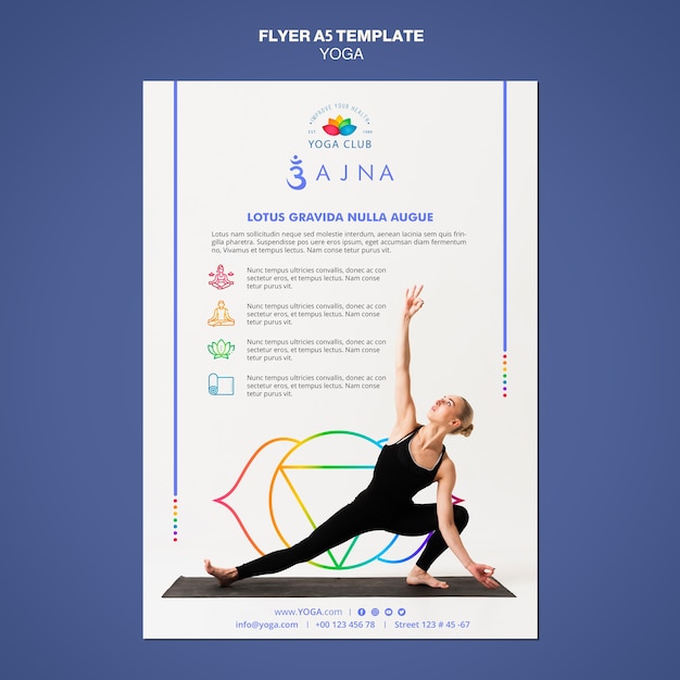 Kostenlose PSD yoga konzept flyer vorlage