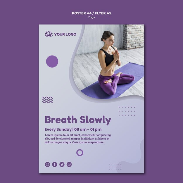 Yoga-Konzeptplakatschablone