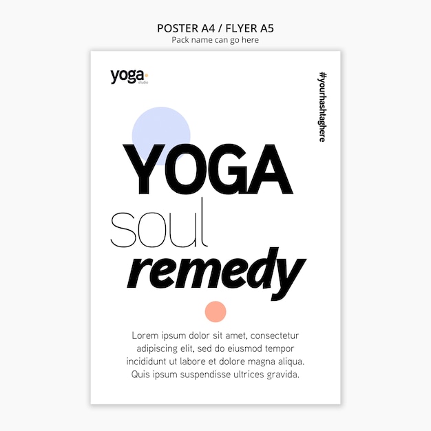 Yoga seele heilmittel poster vorlage