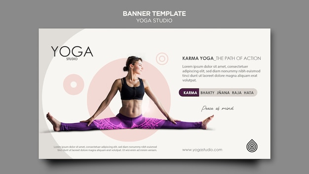 Kostenlose PSD yoga studio banner vorlage