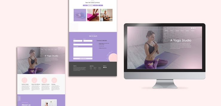 Kostenlose PSD yoga studio landing page