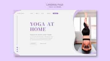 Kostenlose PSD yoga zu hause landingpage vorlage