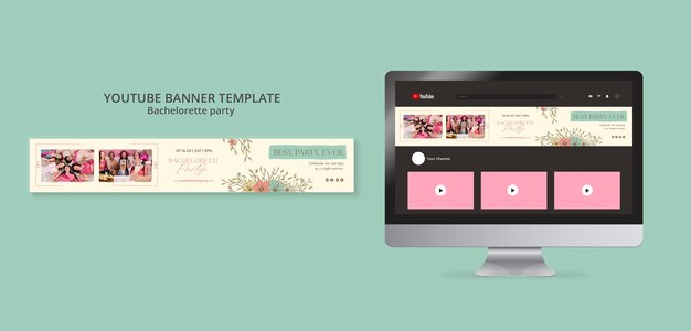 YouTube-Banner für Junggesellenabschied mit Blumen